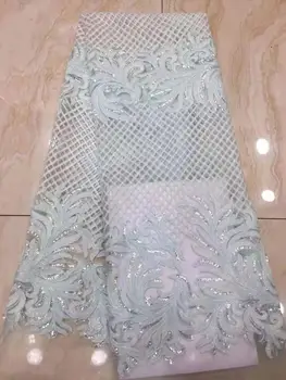 

High-quality sequins embroidered French mesh mesh embroidered African style lace Nigerian lace fabric suitable for wedding dress