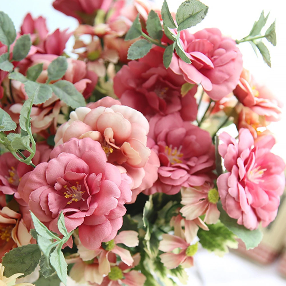 Искусственная чайная роза букет моделирования растений для свадьбы домашний стол Сад брак украшения