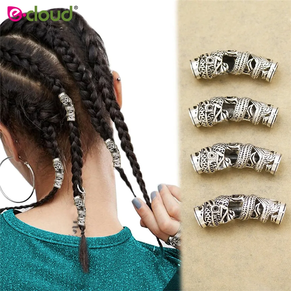 5pcs/lot Norse Viking Dragon Beard Bead Rasta Dreadlocks Beads Braid Hair Head Dress Clip Pin