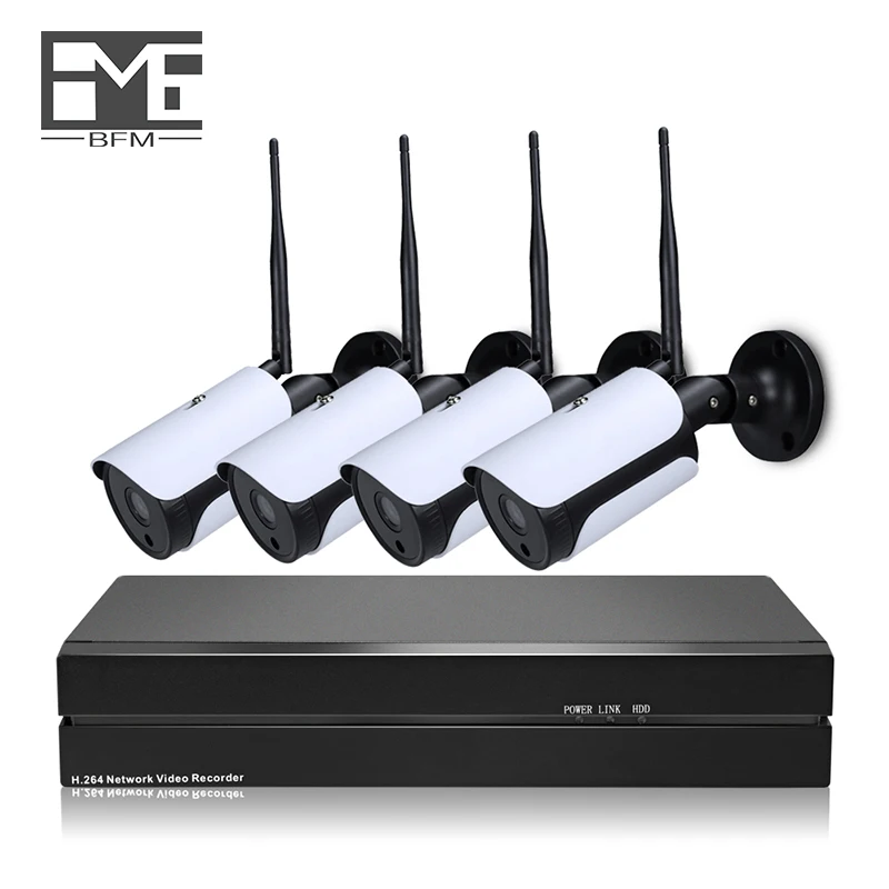 

BFMore Wireless IP Camera 4CH H.265 2.0MP NVR Kit CCTV System Security camera Set Night Vision Waterproof Wifi Outdoor