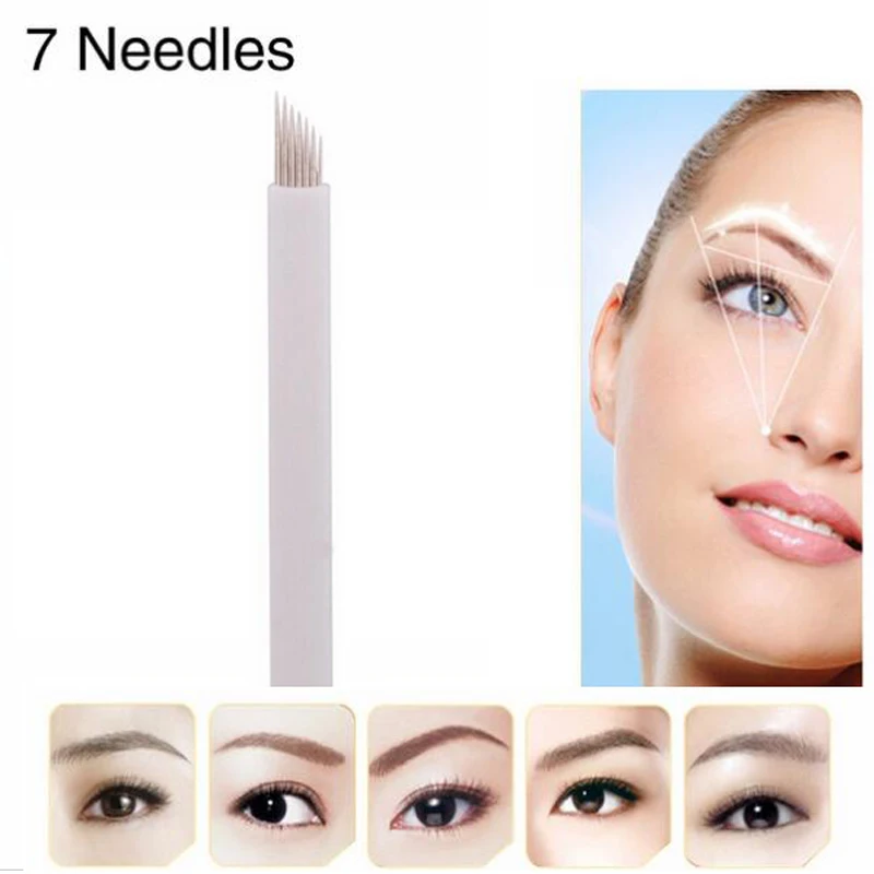 

50 PCS Laminas Tebori 7 Flex Microblading Needle Bevel Blades For 3D Embroidery Manual Pen Permanent Makeup agujas tatuaje