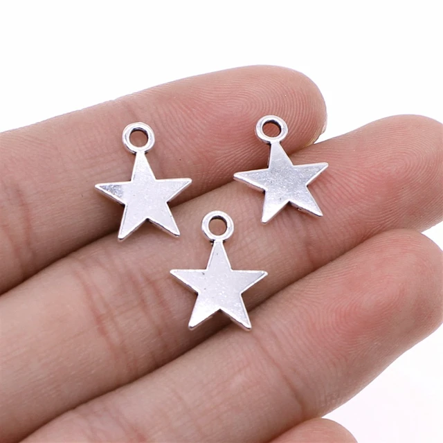 WYSIWYG 40pcs Pentagram Star Charms For Jewelry Making 10x7mm 3