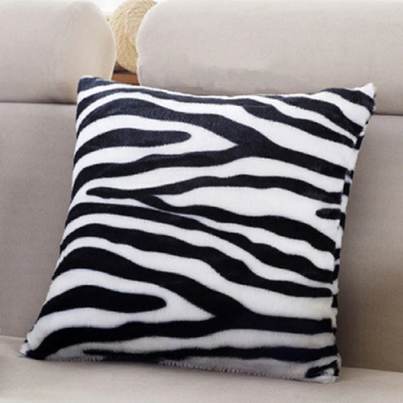 

Fashion Classy Sexy Leopard Zebra Plush Soft Warm Flannel Home Decorative Pillow Covering Throw Seat Cushion Case 7A0394