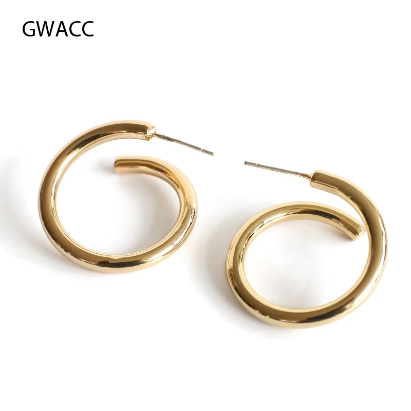 

GWACC Gold Color Twisted Hoop Earrings Minimalist Geometric Statment Big Round Circle Earrings For Women Earrings For Jewelry