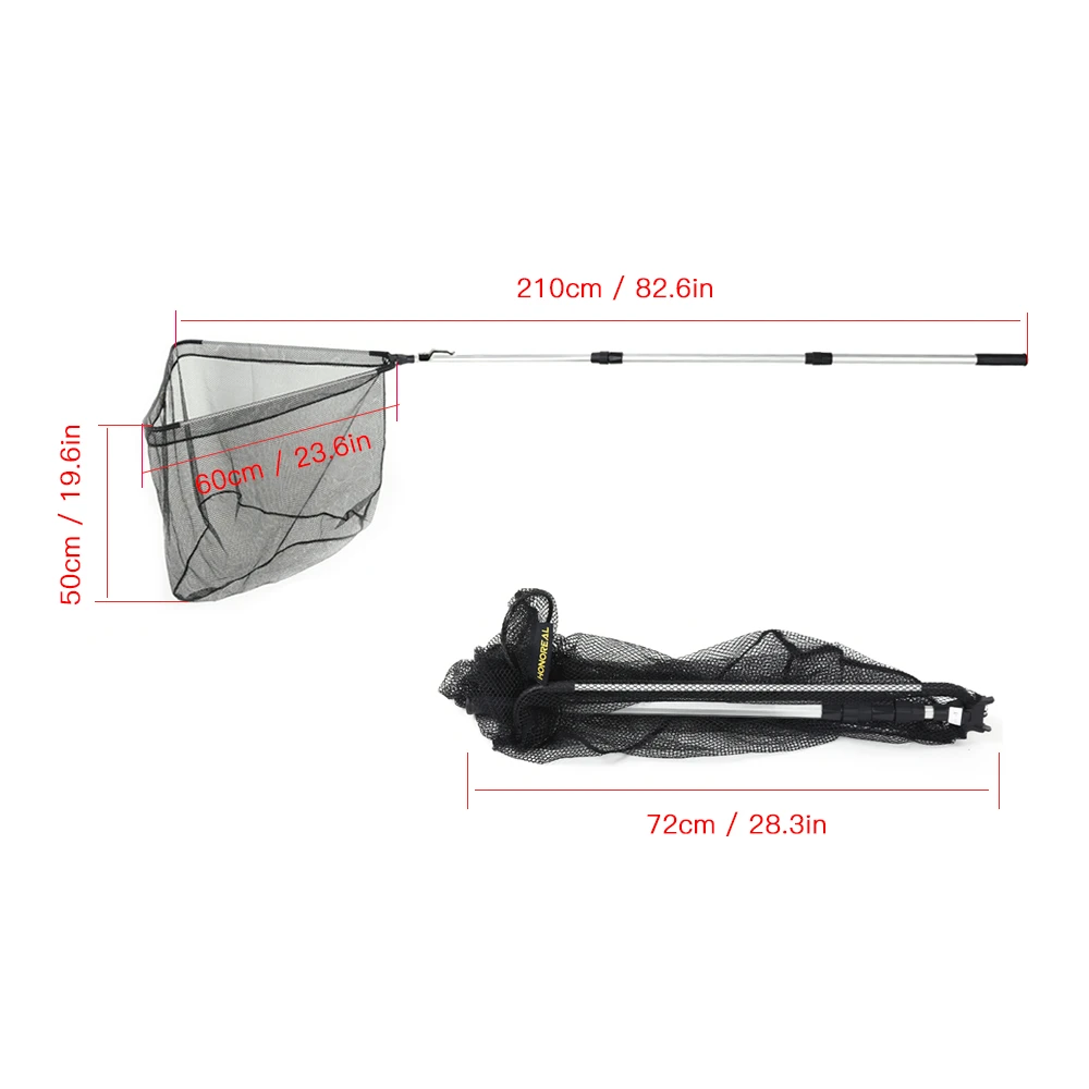 Portable Triangle Fish Landing Net Fishing Nano Net Collapsible Catching Net with Telescopic Aluminum Pole Fishing Accessory - Цвет: 210cm