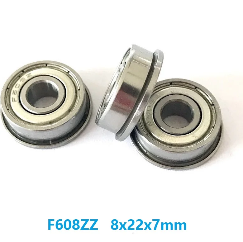 

500 шт./лот F608ZZ F608Z F608 Z ZZ F608-ZZ 8x22x7 мм фланцевый шарикоподшипник с глубоким желобом 8*22*7 мм с двойной защитой
