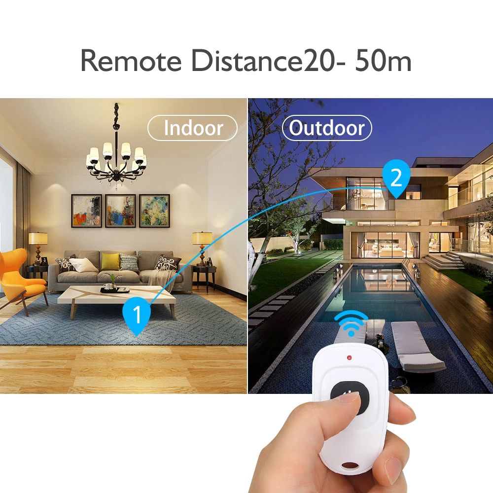 eMylo Smart RF Motor Controller Switch Wireless Relay Module 433Mhz DC 12V Motor Remote Control Switch Support rolling door//electric curtains//locks//water pump Control Motor Forward//Reverse 2pcs
