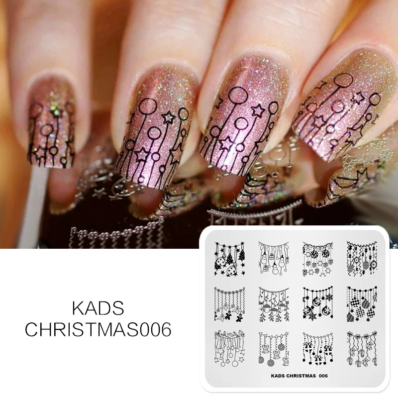 

KADS New Arrival Christmas 006 Decorations for Christmas Templates DIY Image Nail Polish Stamp Template Plate Beauty Tools
