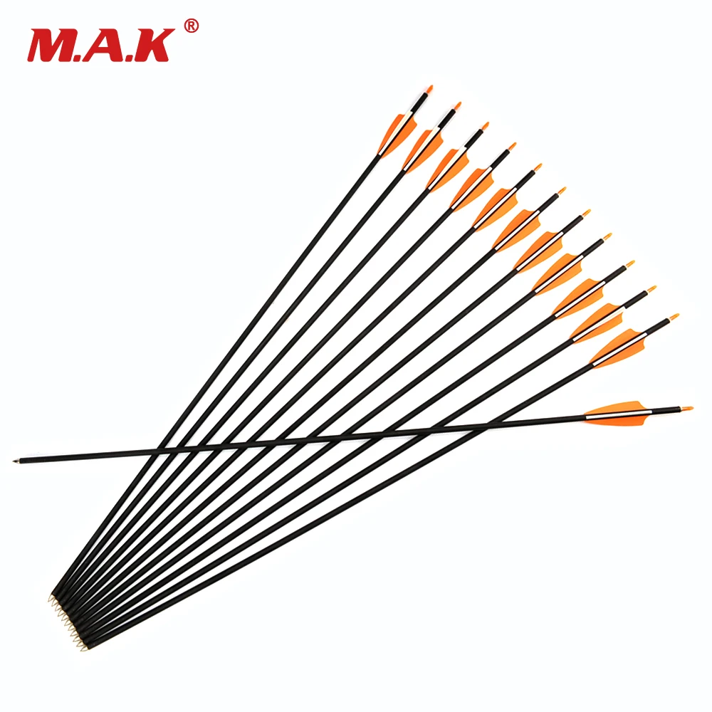 

6/12/24 pcs pure carbon arrow shaft 80 cm spine 700 DIY arrow shaft plastic feather for bow hunting shooting archery