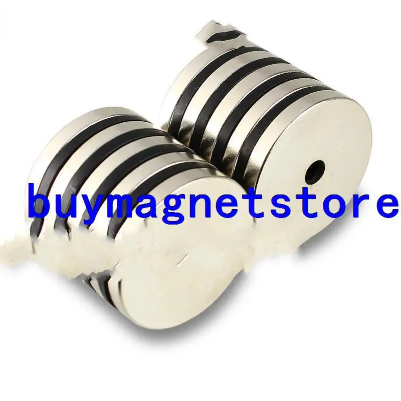 

New Round 40 mm x 5 mm 1.57" x 1/5" Hole 6 mm Magnets Dsic Rare Earth Neodymium N35