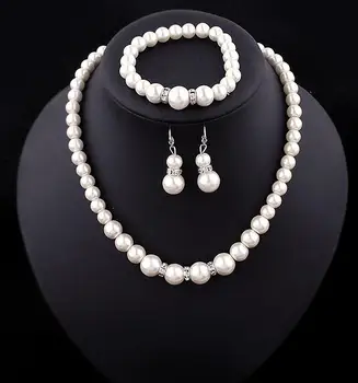 Pearl Silver Plated Jewelry Set