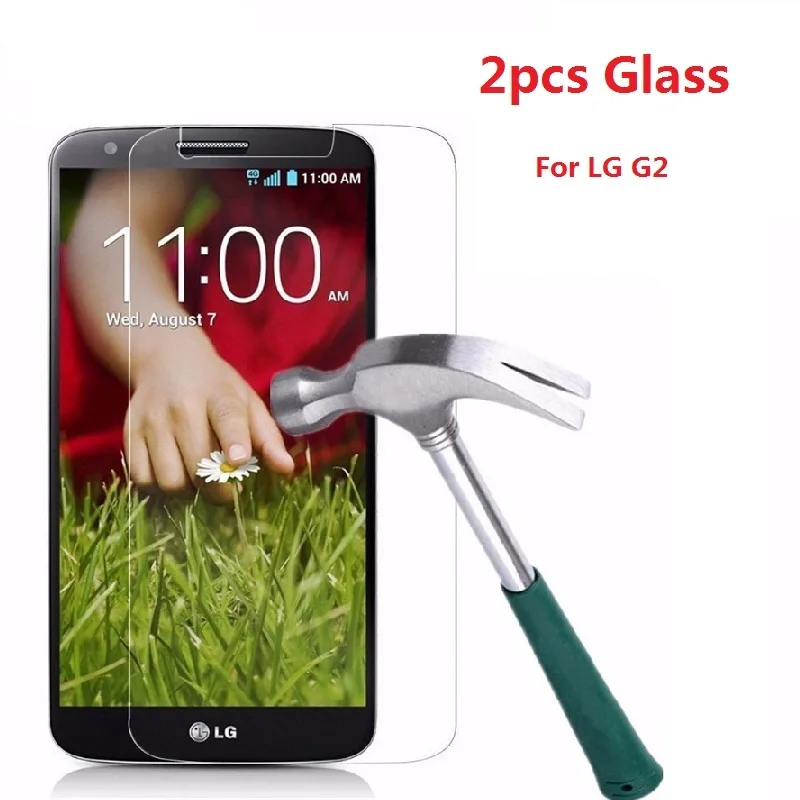 

2pcs Protective Glass For LG G2 Glass For LG G2 Tempered Glass On LG G2 D802 D801 Screen Protector Protective Film Foil Saver