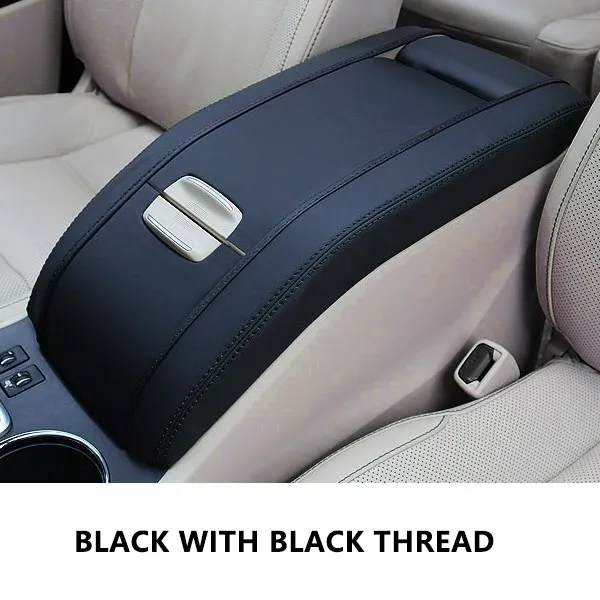 5 шт. интерьер автомобиля центральный подлокотник-ящик для чехол из кожи на основе микроволокна с отделкой для Toyota Highlander - Название цвета: Black