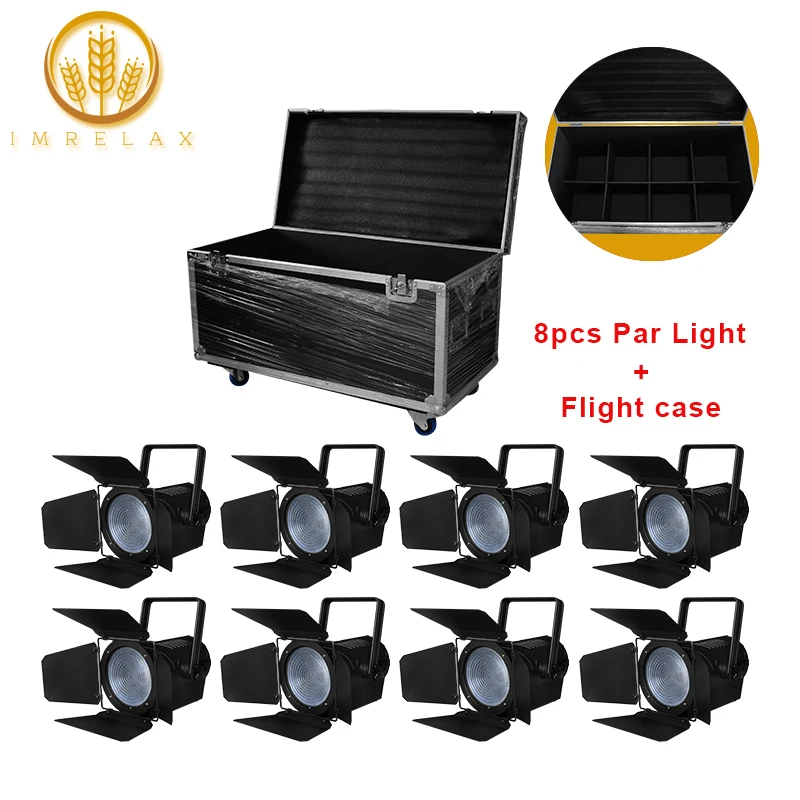 

IMRELAX 8pcs 2018 New Arrival 200W LED Par Light With Flight Case Package DMX LED Studio Spot Light Stage Disco Lighting Effect