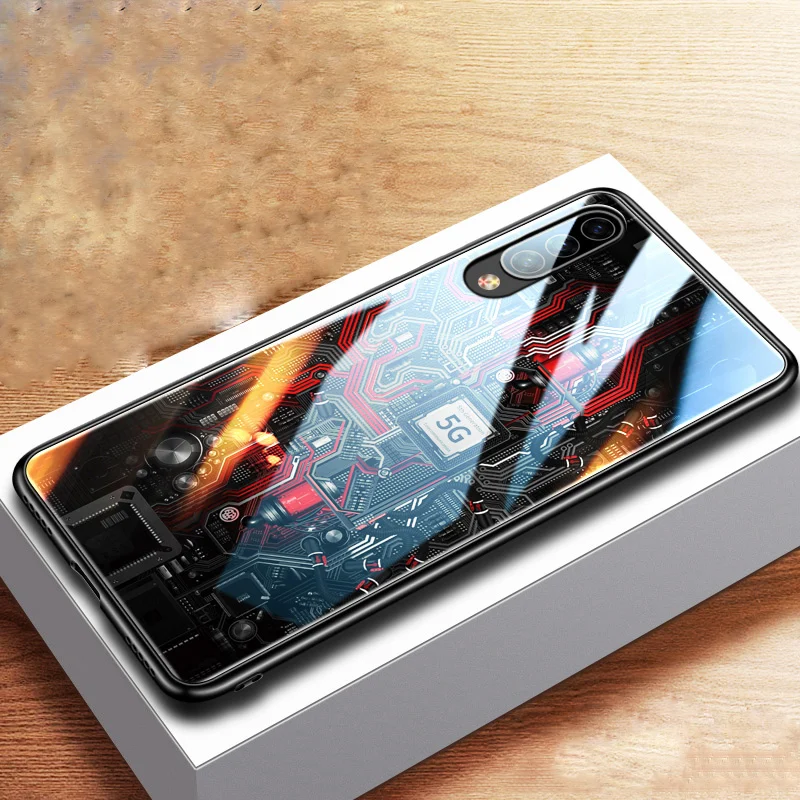 Чехол из закаленного стекла для Xiaomi Mi 8 8SE чехол задней панели скользящий