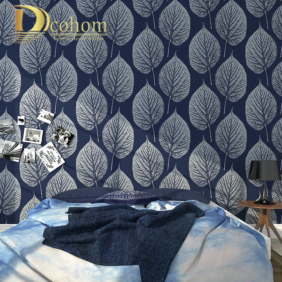 

modern wallpaper for walls black white leaves pattern bedroom living room sofa tv home decor luxury European wall paper rolls