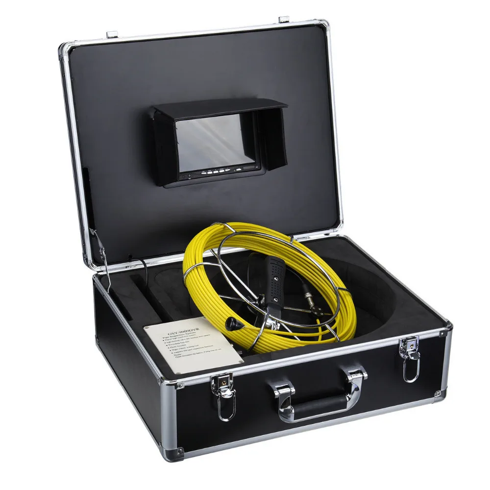 

(Ship from US) 30M 100ft 7" LCD Color Drain Sewer Pipe Inspection Camera Video 12 LED HD Lens