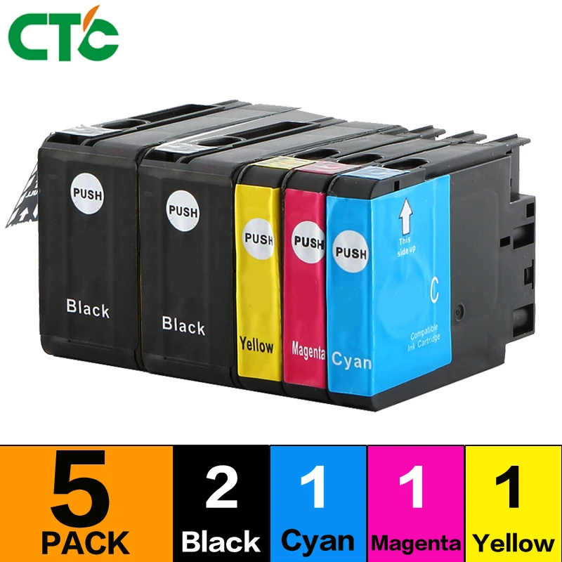 5pcs Compatible Ink Cartridges for 932XL 933 Officejet 7110(H812a) 7610