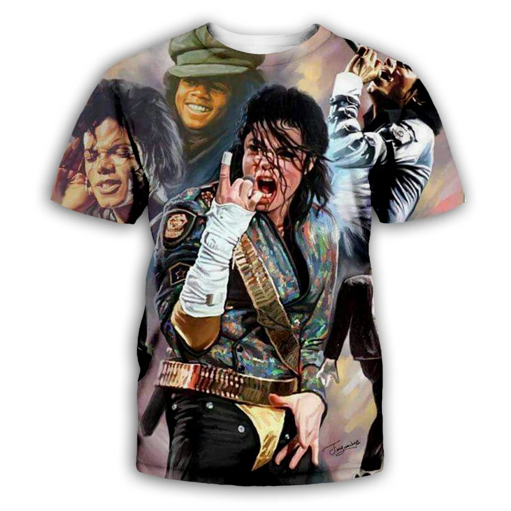 

PLstar Cosmos 2019 Fashion Men/Women T-shirt King of Rock and Roll Michael Jackson 3d print t shirt Boy singer star t shirt