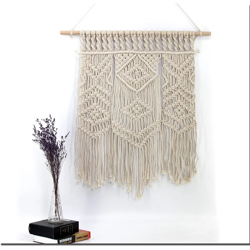 Tapestry With Tassel Bohemian Knitted Tapestry Mandala Banquet