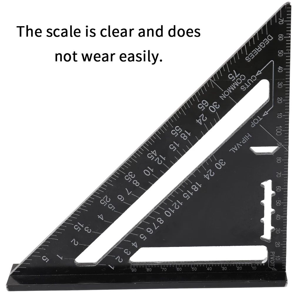 

Triangle Rulers Aluminum Alloy 90 degrees 45 degrees Set Square 7in Black Metric Square Ruler