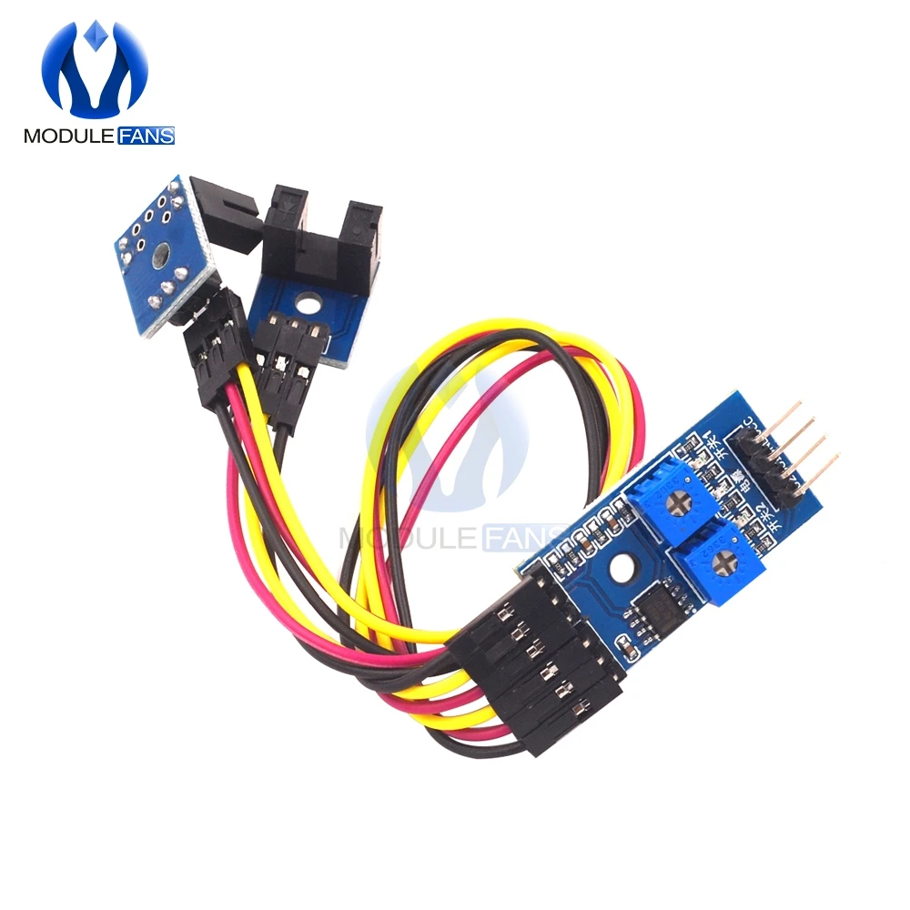 

DC 3.3V-5V Motor Tester Speed Measuring Sensor Detection Module With Optocouplers Dupont Wires 2 PCB Sensor Board