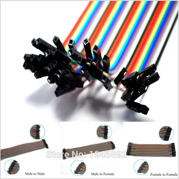 

40pcs/lot 10cm/21cm/30cm male to male + male to female and female to female jumper wire Dupont cable for Arduino
