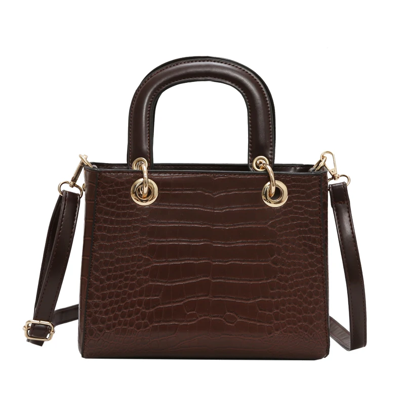 

Handbag women 2018 new crocodile-tattooed handheld small square bag popular ulzzang satchel bag#0026