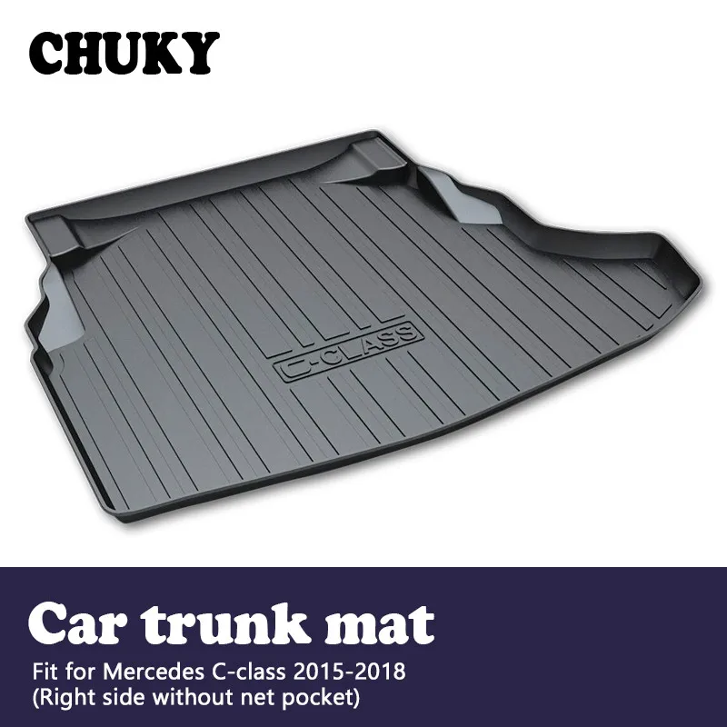 

CHUKY For Mercedes C-class W205 Without net pocket 2015 2016 2017 2018Car Cargo rear trunk mat Styling Anti-slip Mat accessories