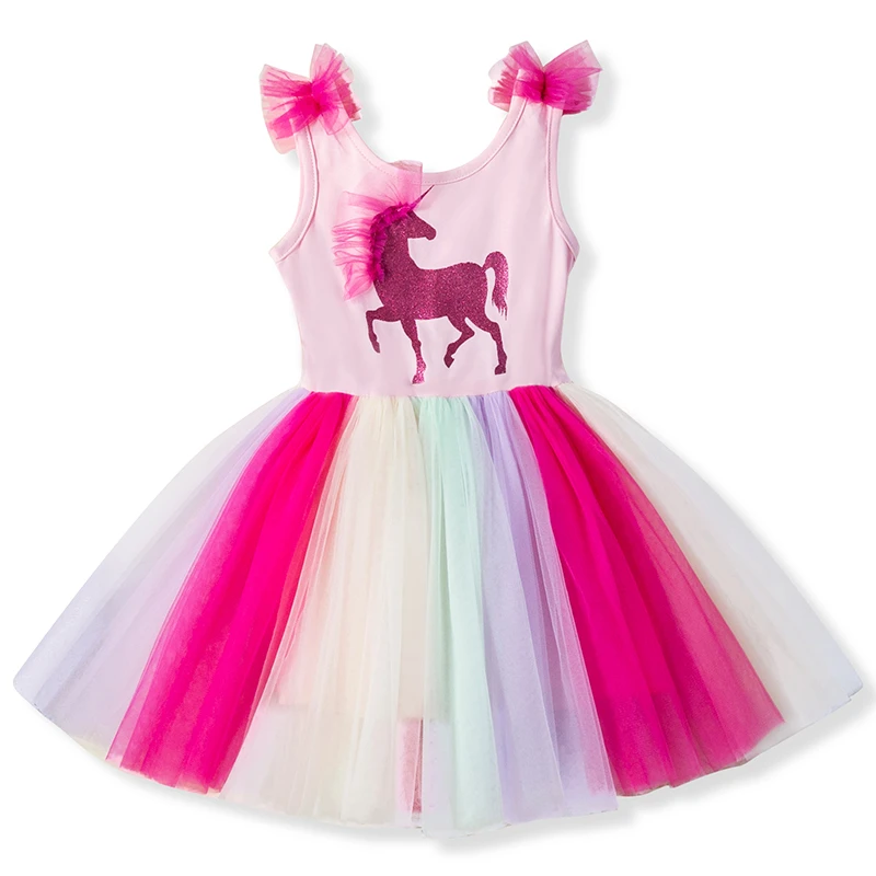 Vestido unicornio para niñas verano Arco Iris bebé niña princesa tutú Vestidos  para fiesta de cumpleaños unicornio Vestidos niños ropa|Vestidos| -  AliExpress