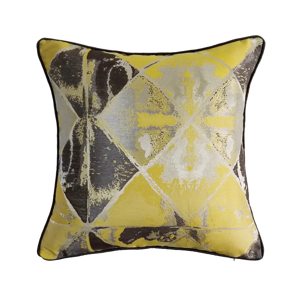 

Free Shipping 2019 Contemporary Geometric Designer Cushion Cover Decorative Pipping Home Throw Pillow Case 45x45cm 1pc/lot