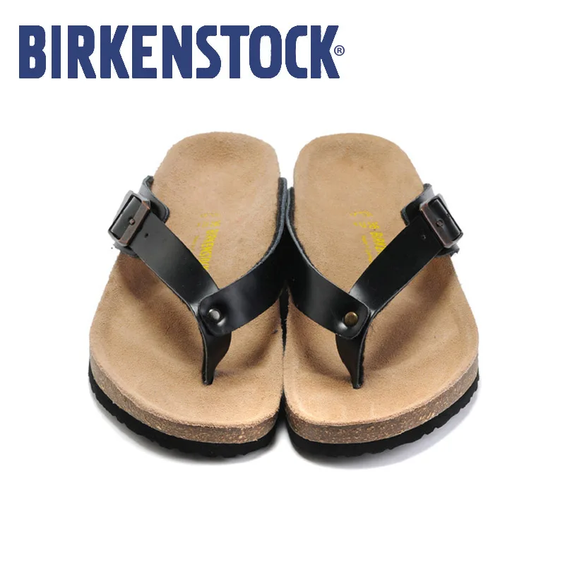 

Birkenstock Sandals Men Women summer Beach Slippers Birkenstock Leather Flip Flop Sandalias playa hombre Mujer EU36-45 hot sale