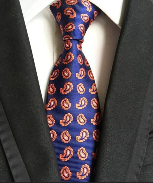 8 см галстуки в клетку Пейсли для мужчин Классические деловые Цветочные жаккардовый шелк роскошный свадебный галстук для жениха зажим для галстука - Цвет: Y97