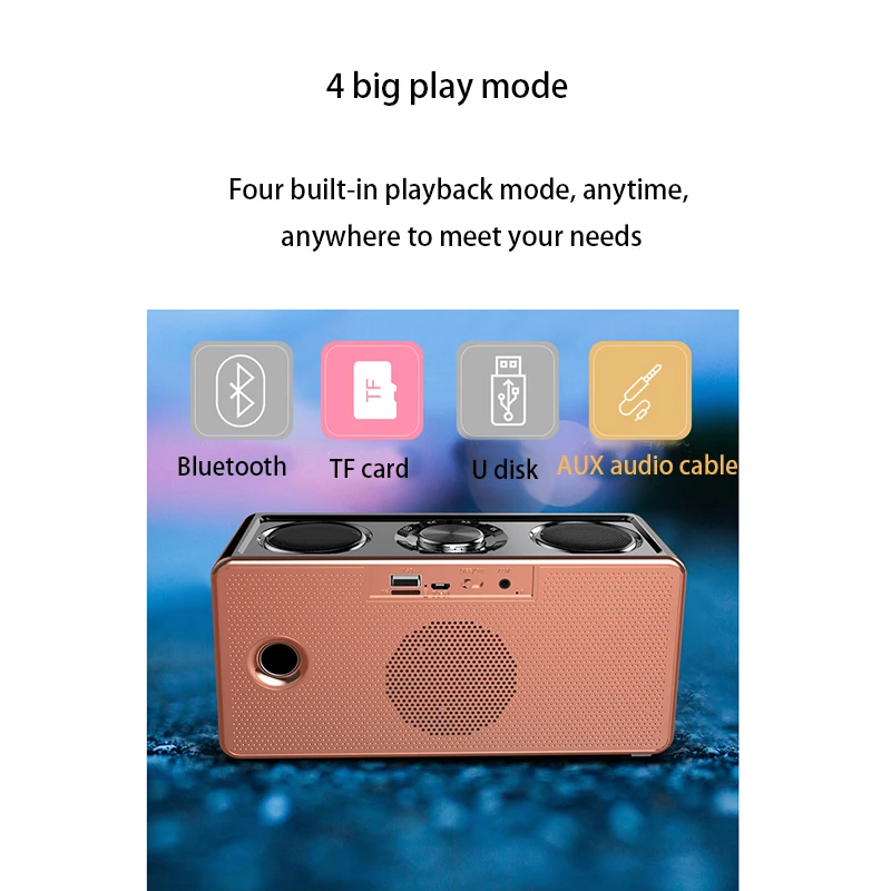 Умный беспроводной Bluetooth цифровой будильник светодиодный HD телефон звук настольные часы стерео сабвуфер музыкальный плеер с fm-радио
