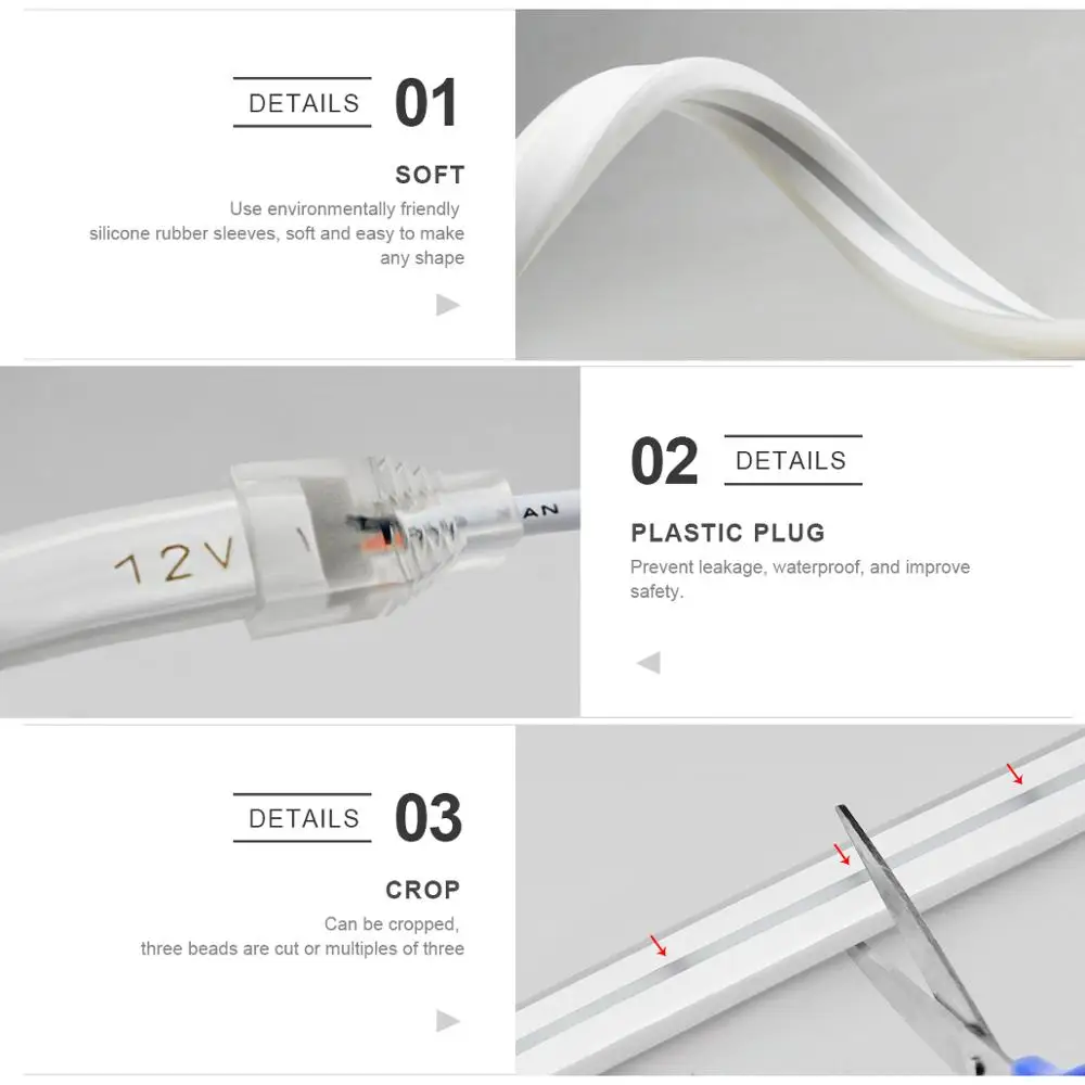 1 рулон 5 м светодиодный неоновый светильник s 12V DIY неоновая вывеска для
