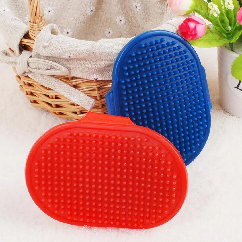 

Blue red Silicon pet dog shampoo Brush cat Massage comb rubber dogs Hair accessories Bath Brush dogs cats fur Glove Hair Comb