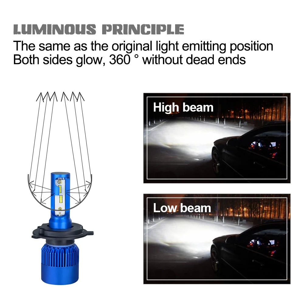 AcooSun H4 H7 Led автомобилей головной светильник H1 H8 H9 H11 HB4 HB3 9006 9005 чипов CSP 10000LM 72W фары