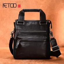 AETOO сумка мужская повседневная многофункциональная Большая вместительная сумка на плечо сумка-мессенджер первый слой из воловьей кожи