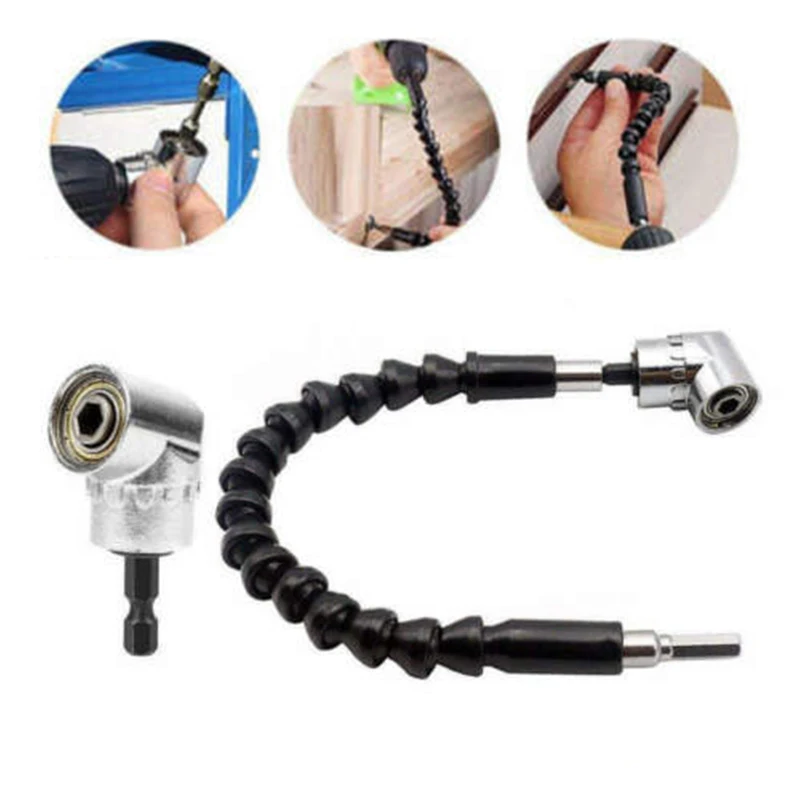 

1pc Right Angle Drill Bit Flexible Angle Extension Screwdriver 1/4"Adapter Gear