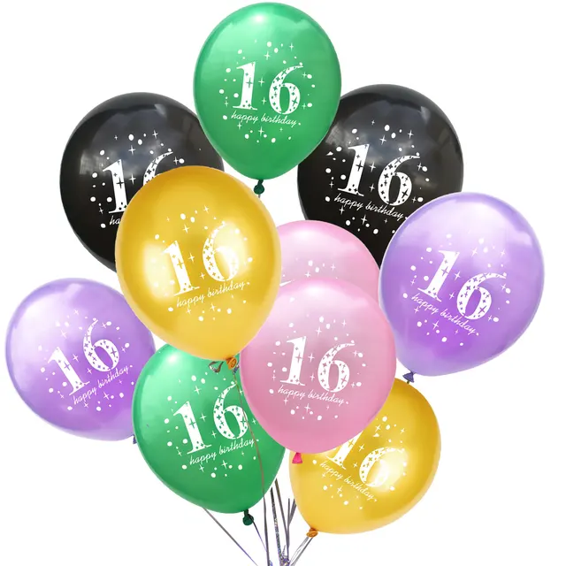 Zljq 10pcs 12inch Chic Sweet Six Birthday Celebration Latex Zljq 10pcs 12inch Chic Sweet Six Birthday Celebration Latex Balloon Party Decoration Supplies Boy And