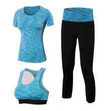 3pcs Women’s Yoga sets Professional Quick Dry Workout Sport Suit Tights Sexy Top Gym Clothes Pants Sports Bra Tracksuit For girl