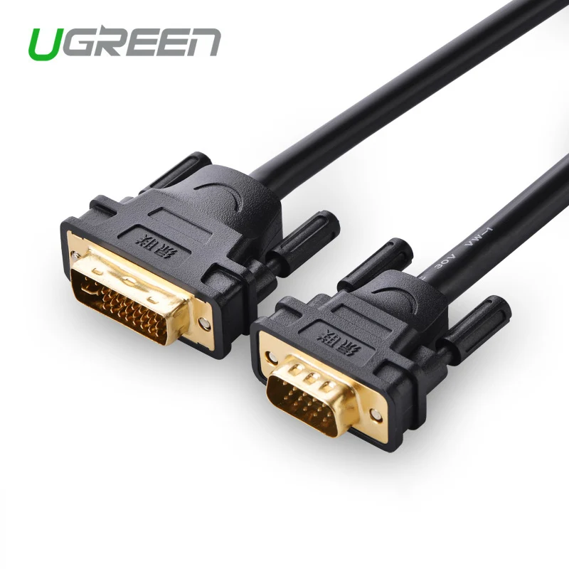 Ugreen 1080P DVI-i 24+ 5 к VGA адаптер DVI Мужской к VGA Мужской конвертер цифровой видео кабель адаптер для монитора ПК HDTV проектор