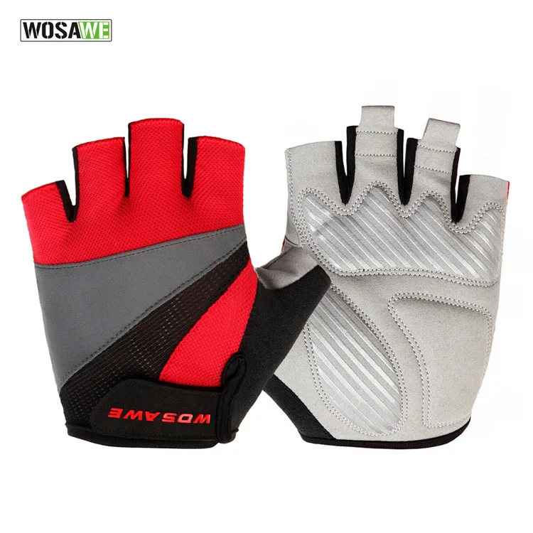 

WOSAWE Bicycle Cycling Glove Half Finger Short Finger Glove Anti-seismic Non-slip Glove BST-008-R