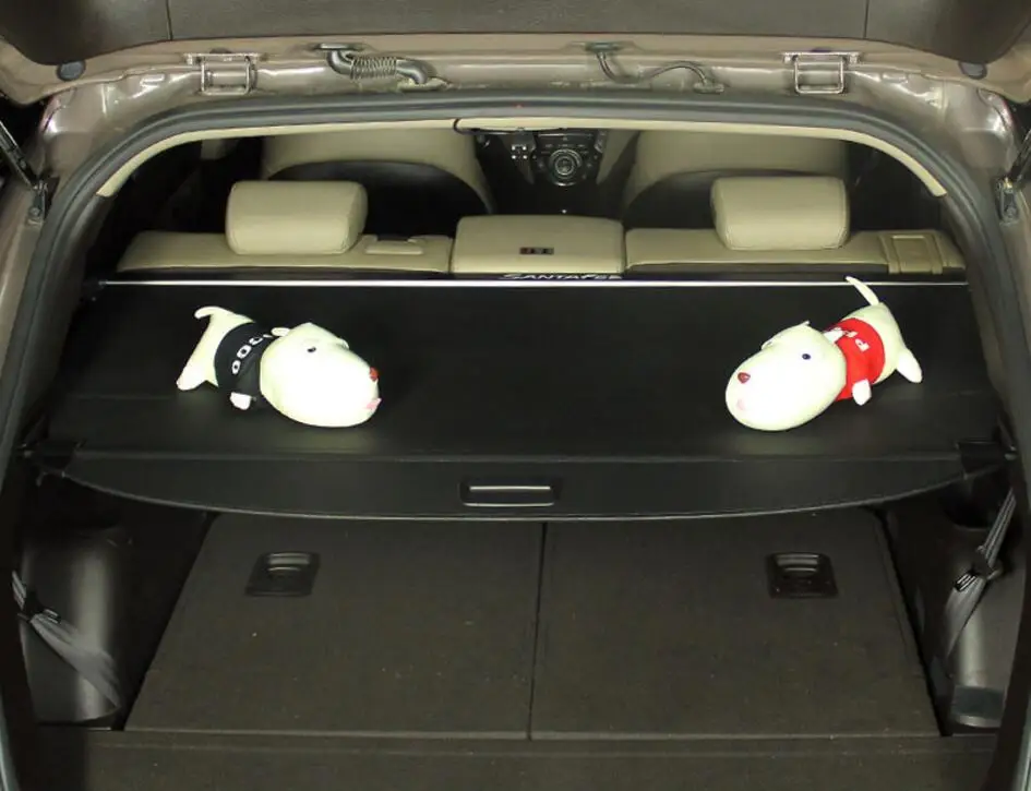

JINGHANG For Car Rear Trunk Security Shield Cargo Cover Fit For The Hyundai ix45 2014-2017 (black beige)