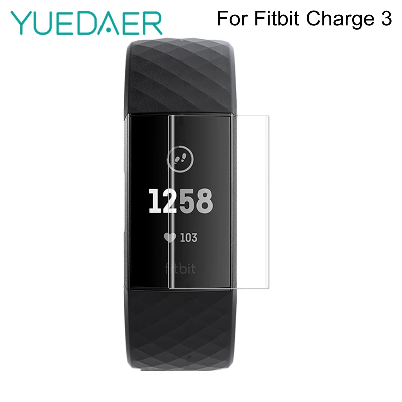YUEDAER Scratch Proof Soft Clear Film For Fitbit Charge 3 Screen Protector HD Full Cover Screen Protective For Fitbit Charge 3