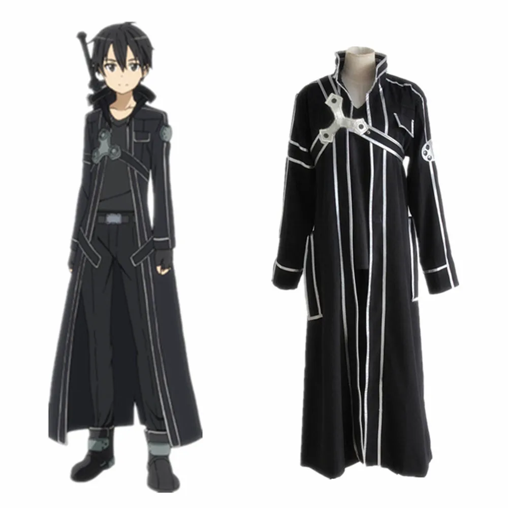 

Sword Art Online Kirito Cosplay Costume Coat In Stock Anime Sword Art Online Kirito Cosplay Clothes