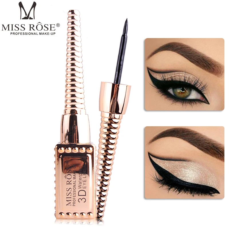 

MISS ROSE Brand Black Liquid Eyeliner Pencil Long Lasting Waterproof 3D Eye Liner Make Up Cosmetics Eyes Beauty Maquiagem Tools