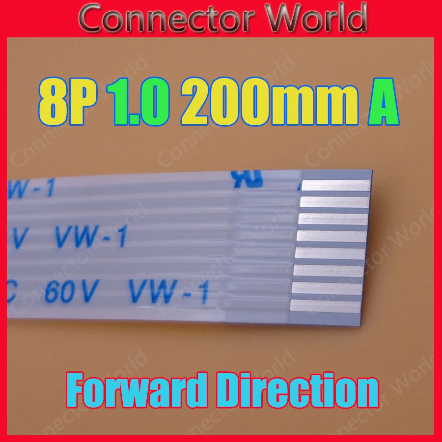 10x Новый FFC FPC плоский гибкий 8pin кабель 1 0 мм Шаг 8 pin вперед длина 200 ширина 9 p