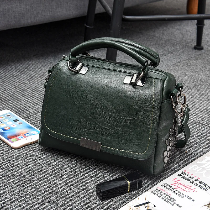 Женская сумка новые модные сумки для пригорода дамские сумки женская сумка на плечо Высококачественная сумка-торба с клапаном - Цвет: Зеленый