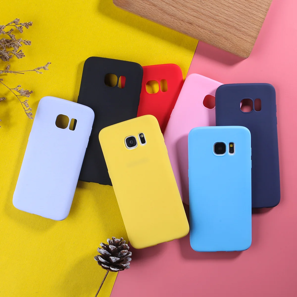 

For Samsung Galaxy S7 Edge Case Candy Color Case For Samsung Galaxy S9 S8 S10 Plus S10 Lite Luxury Silicone TPU Phone Cover Case